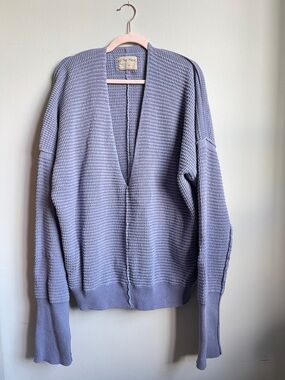 Free People Lavender Waffle Knit Cardigan